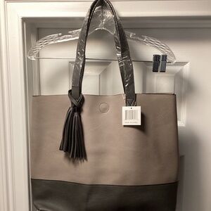 Faux leather tote bag